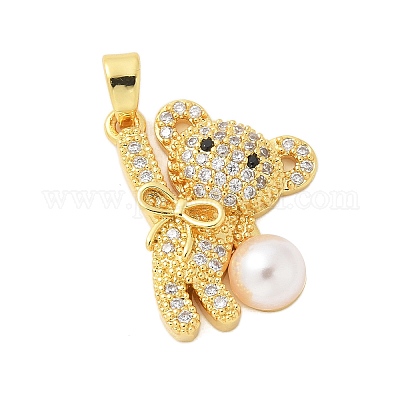 Латунные микропаве прозрачные подвески с фианитом KK-S507-02G-1