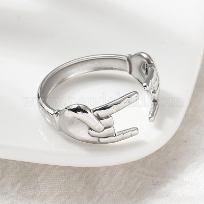 Кольца-манжеты из нержавеющей стали 304 в стиле рок-н-ролл для женщин и мужчин RJEW-B118-02P-1