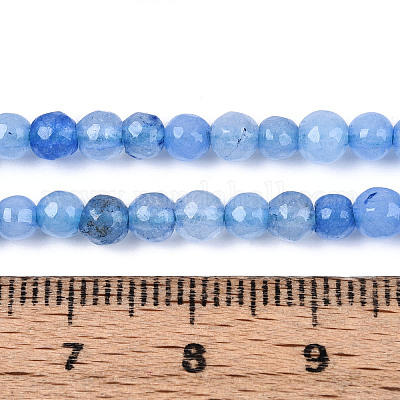 Окрашенные природные белый нефрит бисер пряди G-T139-4mm-60-16-1