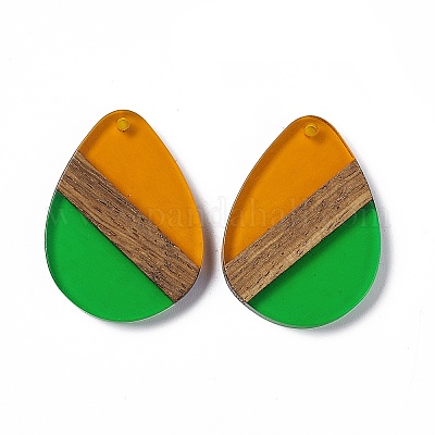 Подвески из прозрачной смолы и ореха RESI-M027-04I-1