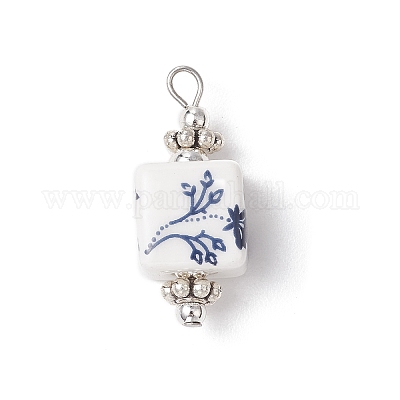 Подвески из фарфора ручной работы с принтом PALLOY-JF03965-01-1