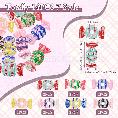 14шт 7 стиля прозрачные акриловые бусины FIND-TA0002-42-1