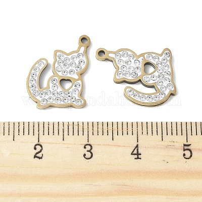 201 подвеска из нержавеющей стали со стразами STAS-V005-05G-01-1