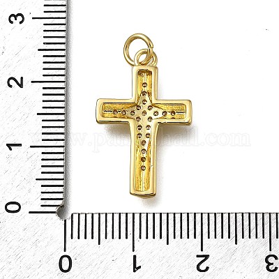 Латунные микропаве прозрачные подвески с фианитом ZIRC-I070-081G-1