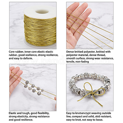 Золотая шелковая эластичная нить EW-WH0003-10A-02-1