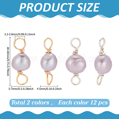 24 шт. 2 цвета натурального культивированного пресноводного жемчуга PALLOY-ME00012-1