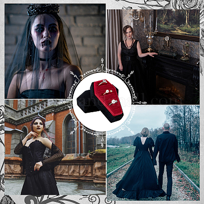 Бархатный органайзер для колец в форме гроба с 6 отделением CON-WH20008-01B-1