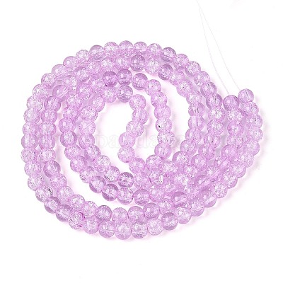 Окрашенного распылением треск стеклянные бусы нити CCG-Q002-6mm-04-1