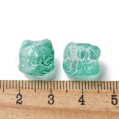 Выпечка расписные прозрачные стеклянные бусины GLAA-C035-01M-1