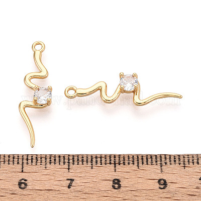 Латунные микропаве прозрачные подвески с фианитом KK-T078-01G-06-1