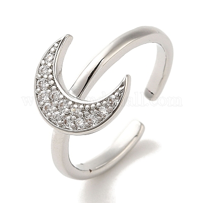 Кольца-манжеты из латуни с микропаве из кубического циркония RJEW-H228-09P-1