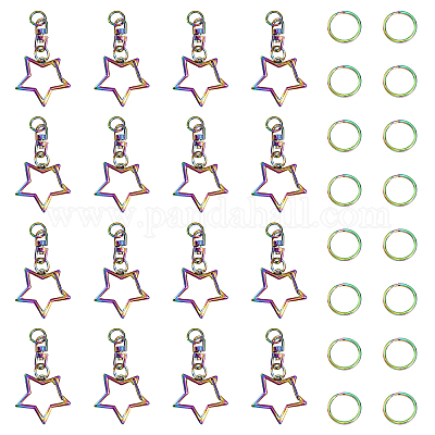 16 шт. Звездный сплав и железные поворотные брелки-застежки FIND-CA0007-20-1