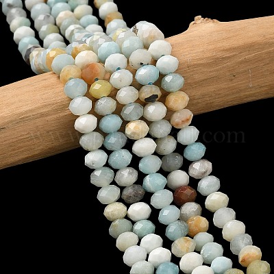 Нити из натуральных цветочных бусин амазонита G-D344-A35-1