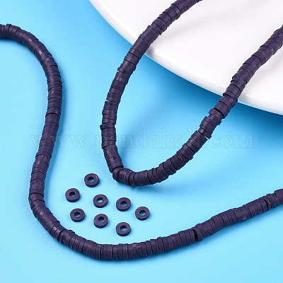 Плоские круглые бусинки распорки ручной полимерной глины CLAY-R067-4.0mm-04-1