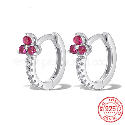 Серьги-кольца из платины 925 пробы с родиевым покрытием JU6681-5-1