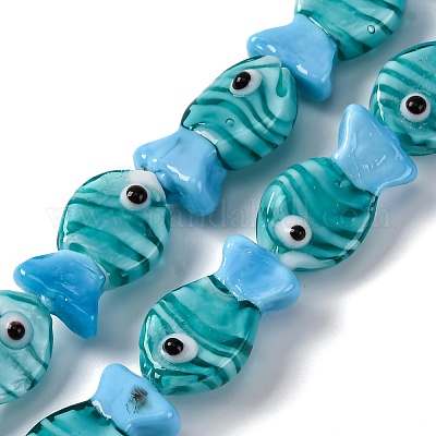 Бусы лэмпворк ручной работы LAMP-G154-07J-1