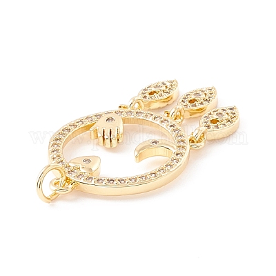 Покрытие стойки латунь микропаве прозрачные подвески из кубического циркония ZIRC-I057-21G-1