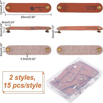 30 комплект из 2-х этикеток из искусственной кожи DIY-FG0003-24-1