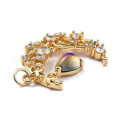 Латунные микро проложить кубического циркония подвески ZIRC-H122-04G-1