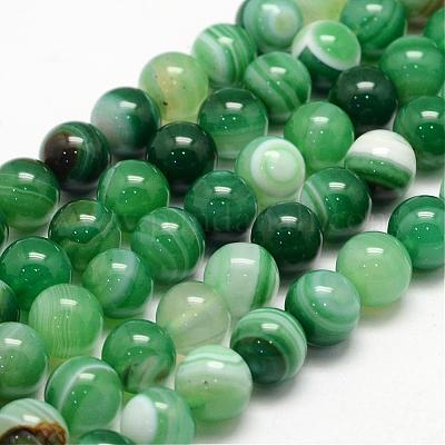 Натуральные полосатые агатовые / полосатые агатовые нити G-K155-B-8mm-08-1