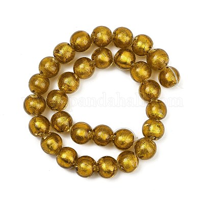 Стеклянные бусины FOIL-F002-01G-1