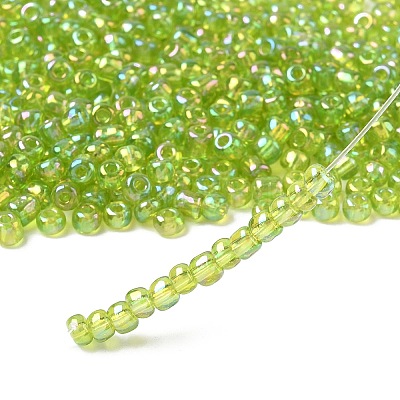 Прозрачные радужные круглые стеклянные бусины X-SEED-A007-4mm-164-1