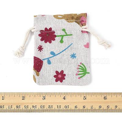 24 шт. 6-цветные мешочки из мешковины с цветочным принтом и животными ABAG-FS0001-13-1