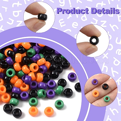 800шт 4 цвета непрозрачные пластиковые бусины KY-FS0001-41-1