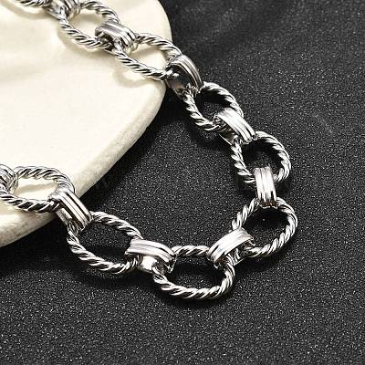 Ожерелья из витой овальной цепи из нержавеющей стали 304 NJEW-R023-13P-1