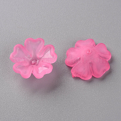 Opaque Acrylic Flower Beads, Sunflower, Mixed Color, 23.5x21.5x5mm, Hole:  2mm