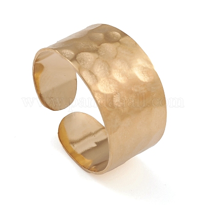 Ионное покрытие(ip) 304 нержавеющая сталь открытые манжеты кольца для женщин RJEW-G285-69G-1