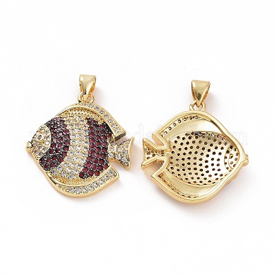 Латунные микропаве прозрачные подвески с фианитом ZIRC-F135-04G-02-1