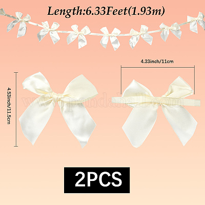 2 шт. тканевый бант-баннер для украшения рождественской елки AJEW-SP0002-82B-1