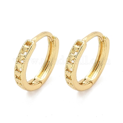 Серьги-кольца из латуни в форме сердца EJEW-Z102-21G-1