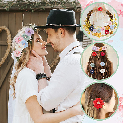 10шт. 10-х цветный шелковый цветок DIY-NB0011-03-1