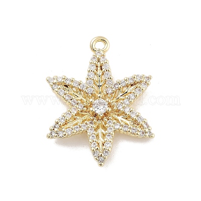 Подвески из латуни с прозрачным фианитом KK-Z061-09G-02-1