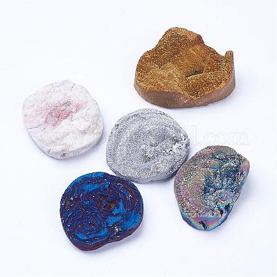 Гальванизированный натуральный druzy агат бисер G-P252-01-1