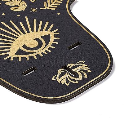 Черная подвесная деревянная хрустальная полка ODIS-G015-01H-1