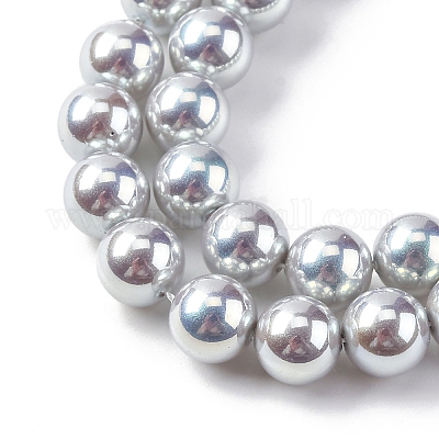 УФ-покрытие перламутровые стеклянные жемчужные бусины нити GLAA-F128-01B-T12-1