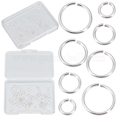 80 шт. 4 размера 925 открытые соединительные кольца из стерлингового серебра STER-CN0001-16-1