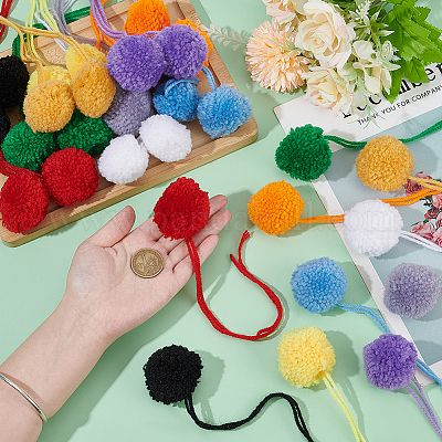 30шт. 10-х цветный полиэстеровый помпоновый шарик&nbsp;DIY-BC0016-45-1