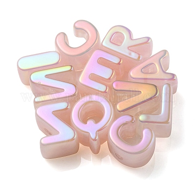 Непрозрачные радужные переливающиеся акриловые бусины OACR-P010-23G-1