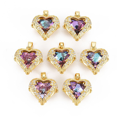 Покрытие стойки латунь микропаве прозрачные подвески из кубического циркония X-KK-T060-10-RS-1