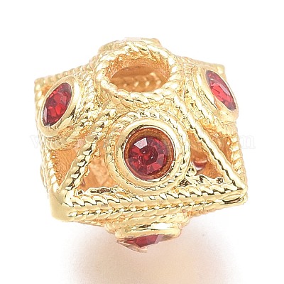 Латунные микро проложить кубического циркония бусы KK-P187-26-G-1