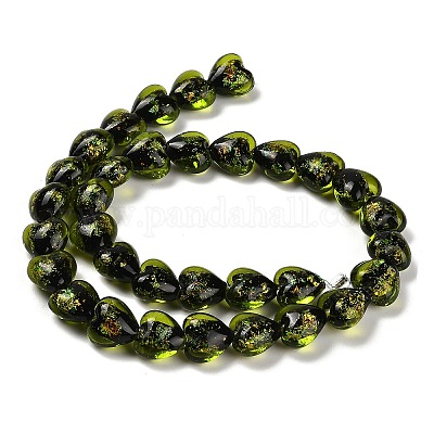 Нити стеклянных бусин из дихроичной фольги ручной работы DICH-U001-04F-1