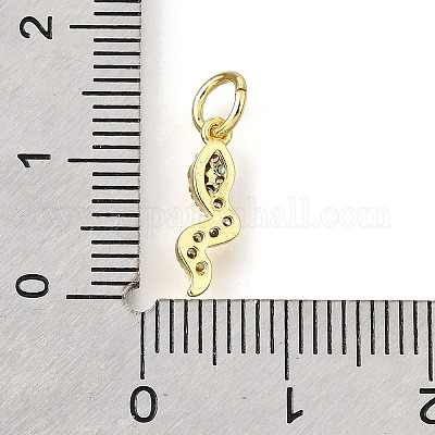 Подвески из змеиной латуни с микропаве из кубического циркония KK-V007-007G-04-1