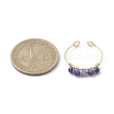 Открытое кольцо из натурального лазурита RJEW-JR00630-03-1