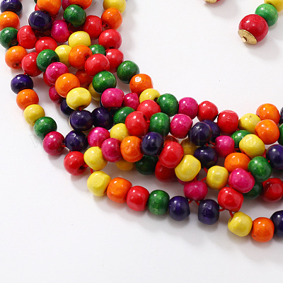 Комплекты ожерелий и серег с подвесками из круглых бусин из богемского дерева FS-WG2E105-01-1