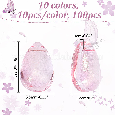 100шт 10 цвета бусины лэмпворк ручной работы LAMP-GA0001-10-1