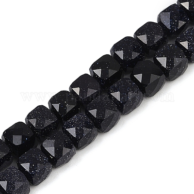 Синтетический синий авантюрин бисер нитей G-H078-C47-6mm-1